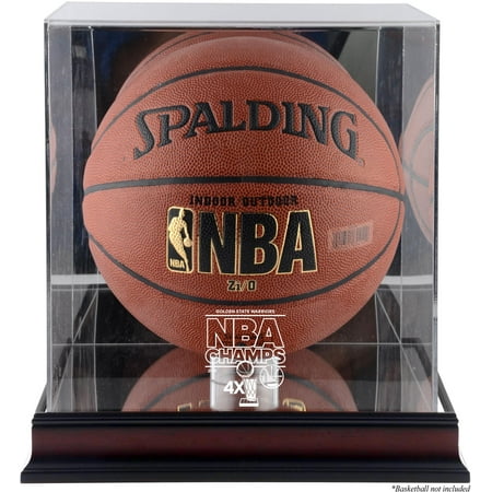 Golden State Warriors 2015 NBA Finals Champions Logo Mahogany Basketball Display Case with Mirrored Back