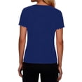 thumbnail image 6 of qucoqpe Womens Summer Tops Fashion Casual Solid Color Curved Crew Neck Scalloped Hemline Short Sleeve T-shirts Trendy Business Blouses Loose Fitted Tee, 6 of 7