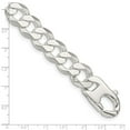 thumbnail image 2 of 925 Sterling Silver Polished Fancy Lobster Closure 14.5mm Close Link Flat Curb Chain Bracelet 9 Inch Link Bracelet for W, 2 of 2