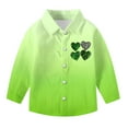 thumbnail image 4 of RXMEKW Chemise à Manches Longues Imprimée pour la Saint-Patrick pour Garçons avec Col Rabattu, 95 % Coton 5 % Spandex, Vert, 4 of 7
