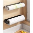 thumbnail image 5 of Soporte para toallas de papel debajo del gabinete para cocina, rollo de papel Soporte, autoadhesivo o con tornillos para montaje en pared, soporte para toallas de papel (negro), 32 cm, 5 of 5