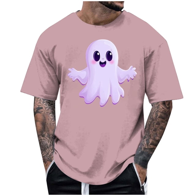 Blusas y camisas de manga corta y cuello redondo para hombre. Blusas/camisetas de manga corta con cuello redondo y estampado de Halloween para hombre. Blusa para hombre.