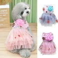 thumbnail image 1 of Visland Puppy Clothes Floral Pattern Fashion Princess Dress Dog Lace Skirt Pet T-shirt for Party, 1 of 8