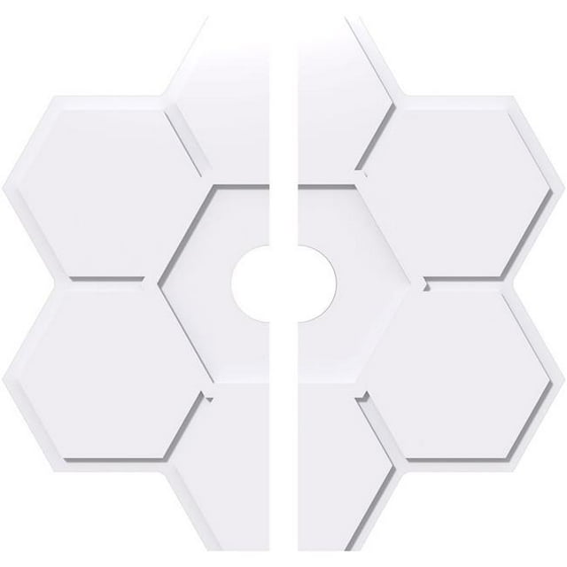 Ekena Millwork CMP28DY2-04000 28 in. OD x 4 in. ID Square Daisy Architectural Grade PVC Contemporary Ceiling Medallion - 2 Piece