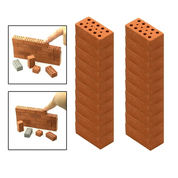 20 Mini Ladrillos de pared Macarena Ladrillos en miniatura Rojo