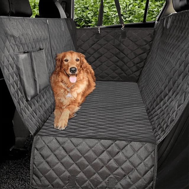 Car Seat Protector, Dog Seat Cover With Side Wings, Rear Pet Seat Coverblack, Hammock Convertible C