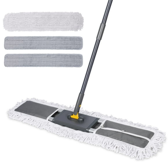 MASTERTOP 36" Professional Industrial Dust Mop for Floor Cleaning, Heavy Duty Wet & Dry Commercial Mop,Large Flat Floor Mops with Telescopi