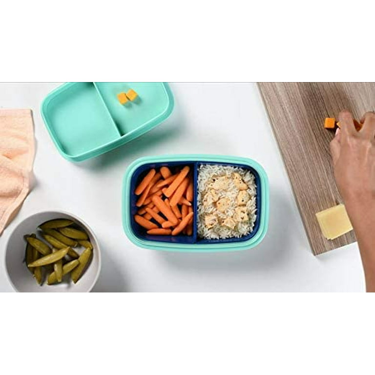 Ultimate Bento Box - Lunch Box for Kids & Adults with Reusable Ice Pack -  Leak Proof Lid - Stackable Containers for Salad or Healthy Meal Prep -  Microwave & Dishwasher Safe (