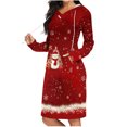 thumbnail image 2 of TIMIFIS Robe Chandail à Capuche Longue Décontractée pour Femme, Robe de Noël Laide, Robe à Capuche Légère à Manches Longues avec Poche, 2 of 6