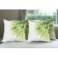 thumbnail image 6 of Ambesonne Asian Themed Throw Pillow Cover 4 Pack, Leaves Greenery Print, 16", White and Green, 6 of 7