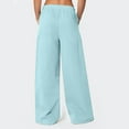 thumbnail image 5 of Wide Leg Pants Women Sweatpants High Waisted Fleece Baggy Sweatpants Full Length Lightweight Active Track Pants Sky Blue L, 5 of 7