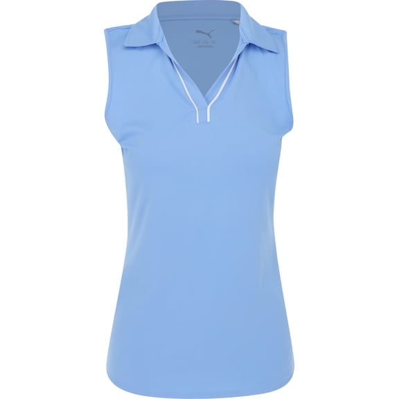 Puma Youth Girls CLOUDSPUN Piped Sleeveless Team Light Blue Shirt Junior M