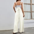 thumbnail image 4 of jsaierl Womens Rompers and Jumpers, Women's Casual Sleeveless Loose Straps Solid High Waist Wide Leg Jumpsuit Rompers With Pocket, 4 of 9