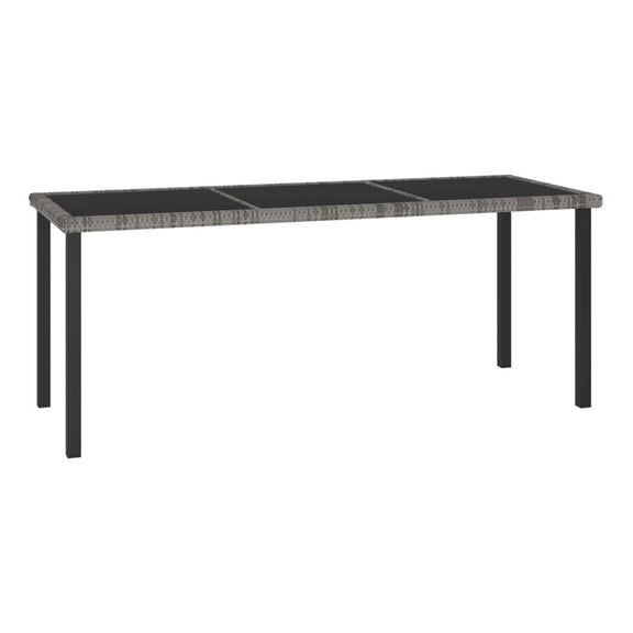 Patio Dining Table Gray 70.9"x27.6"x28.7" Rattan