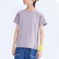 thumbnail image 6 of Mgmyaa Summer Boys & Girls Tops Kids Dry-Fit T-Shirts Solid Black Short Sleeve Crew Neck Ventilated Boys & Girls Tops Activewear Tees for Ages 3-15, 6 of 8