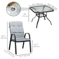thumbnail image 3 of Outsunny 5 Piece Patio Dining Set w/ Glass Table, Umbrella Hole, Cushions, 3 of 10