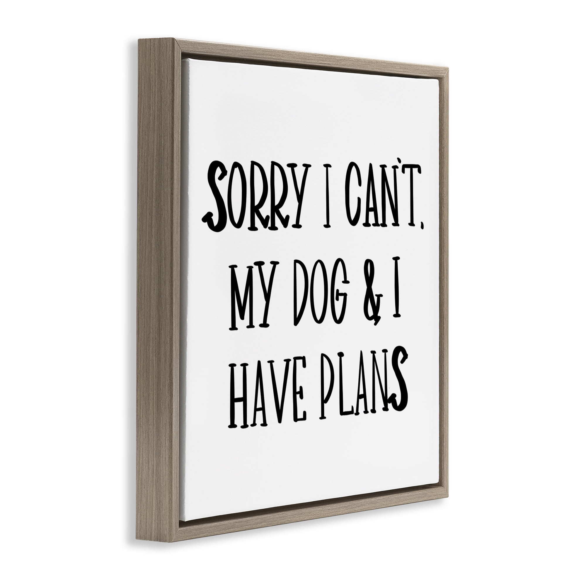 Stupell Industries Plans With Dog Text & Numbers Painting Brown Floater Framed Canvas Art Print Wall Art, 18 x 18