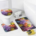 thumbnail image 4 of Watercolor Wildflowers Bathroom Sets with Shower Curtain And Rugs, Incl with 12 Hooks，Toilet Lid Oval Rug, 4 of 8