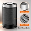 thumbnail image 4 of EuKer 1500W Ceramic Heater, Portable Space Heater with Remote Control, ECO Thermostat & 60° Oscillation Mode for Office, Bedroom & Home, Silver, 4 of 7