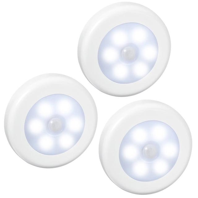 6 LED Wireless Infrared PIR Auto Motion Sensor Night Light Cabinet Stair Indoor Lamp (White Light)