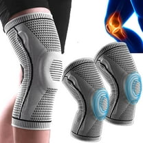 2pcs Ultra Knee Elite Compression Sleeve Knee Sleeve. Knee Pads Compression Fit Support. with Patella Gel Pads & Side Stabilizers. Medical Grade Knee Pads for Working out Running Cycling Sport