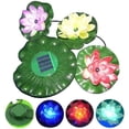 thumbnail image 1 of Veeki Lotus Floating Lanterns,Solar 3LEDs Lotus Flower Light Floating Lotus Garden Light Solar Pool Light Waterproof Landscape Path Lights for Garden Pond Fountain Pool Party Fancy Decor-0621, 1 of 5