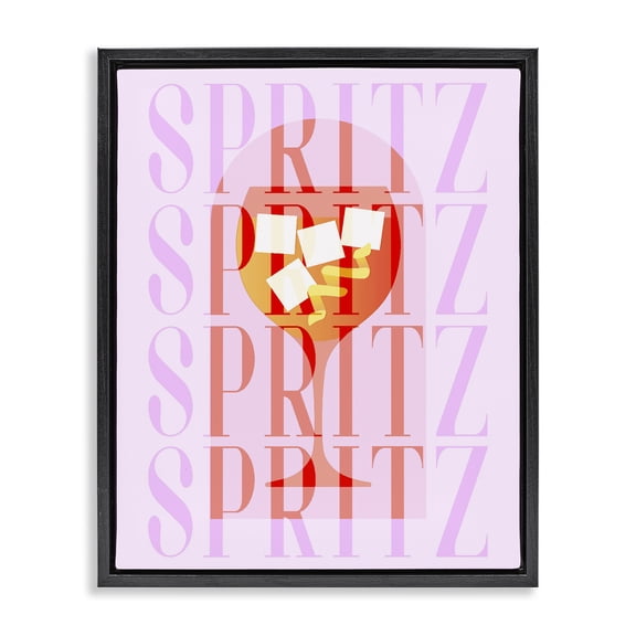 Retro Pastel Spritz Black Framed Floater Canvas Wall Art, design by Lil' Rue