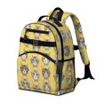 thumbnail image 2 of Cat Head and Bowtie Yellow Pattern Cute School Backpack Bag for School with Padded Back and Adjustable Shoulder Straps 15.25"x11.5"x5.25", 2 of 5