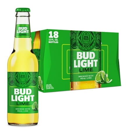 Bud Light Lime American Light Lager Beer 18 pack 12 fl oz Glass Bottles 4.2% ABV