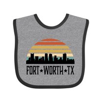 Inktastic Fort Worth Texas Skyline Retro Boys or Girls Baby Bib