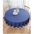 thumbnail image 2 of ICED 90cm Round Tablecloth Navy Blue Outdoor Washable Cotton Linen Home Kitchen Decoration Table Cloth, 1 piece blue, 2 of 5