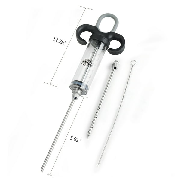 Expert Grill Stainless Steel Meat Injector Syringe Kit with 3