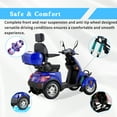 thumbnail image 4 of QEEKA 800W 4-Wheel Heavy Duty Mobility Scooter 60V/20Ah,31 Miles for Seniors 500lbs,Blue, 4 of 11