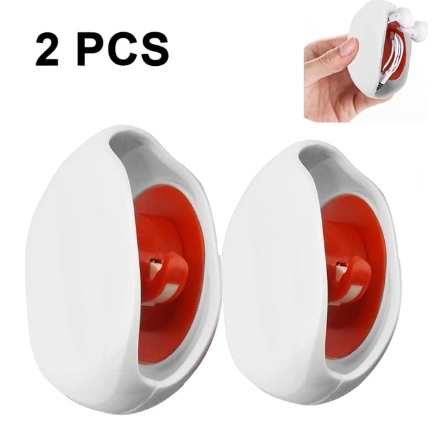 Paquete de 2 enrolladores automáticos para cables de auriculares, organizador de cables USB, cables de auriculares y cables de carga de datos sin enredos