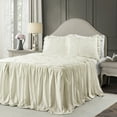 thumbnail image 1 of Ravello Pintuck Ruffle Skirt Colcha Marfil Juego de 3 piezas King Lush Decor 16T004012, 1 of 2