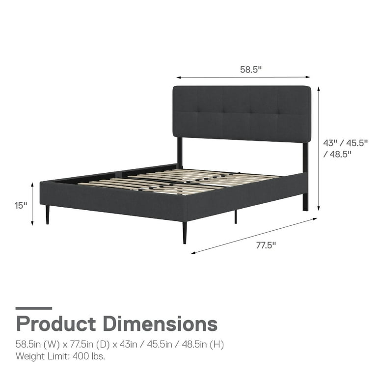 RealRooms Tyler Upholstered Bed Walmart