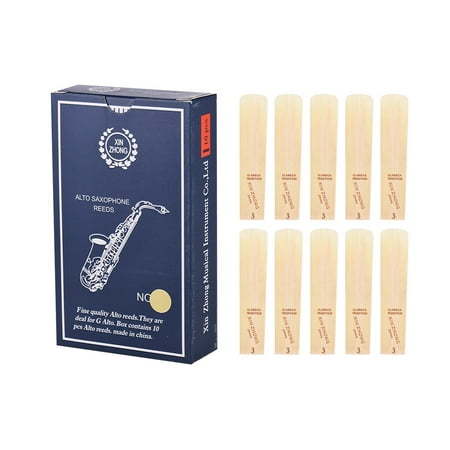 Normal Level G Alto Saxophone Sax Reeds Strength 3.0 for Beginners, 10pcs/
