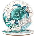 thumbnail image 1 of wonima44 2 Pack Sea Turtles Pattern Absorbent Car Coasters for Cup Holders,2.56" Ceramic Coasters with Cork Back and Finger Slot,Auto Accessories for Women & Men., 1 of 1