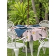 thumbnail image 3 of Outdoor Tablecloths with Umbrella Hole & Zipper, Spring Flowers Round Tablecloths 60 Inch, Black Brown White Horse Country Pink Waterproof Table Cloth, Patio/Pool/Picnic Table Covers, 3 of 8