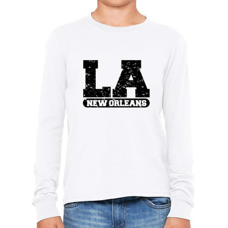 New Orleans, Louisiana LA Classic City State Sign Boy's Long Sleeve