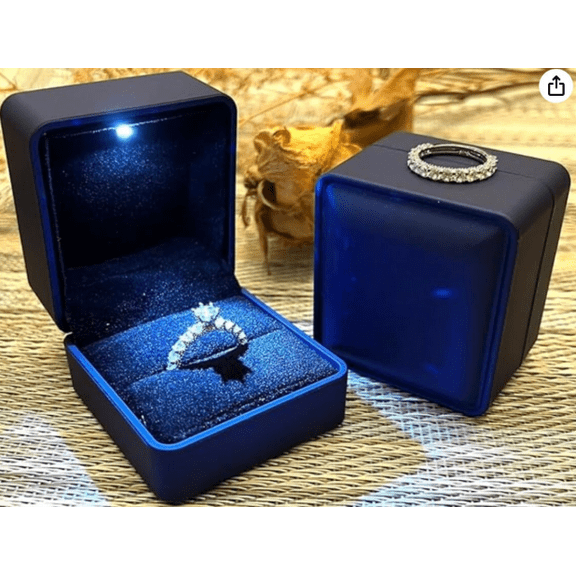 LED Light Ring Box for Engagement Proposal Wedding Display Case Storage Box Elegant Jewelry Gift Box