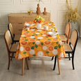 thumbnail image 2 of Fruit Orange Rectangle Tablecloth,Polyester Table Cloth,Waterproof and Wrinkle Resistant, Washable Table Cover for Dinning Room Tabletop Outdoor Picnic (60\u201d x 102\u201d,Orange), 2 of 6