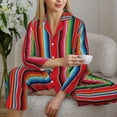thumbnail image 6 of Uemuo Mexican Serape Blanket Stripes Pattern Womens Pajama Sets,PJ Set for Women,Pajamas for Women Logo,Long Sleeve Pajama Set for Women,Soft Long Sleeve Top With Pants-XX-Large, 6 of 9