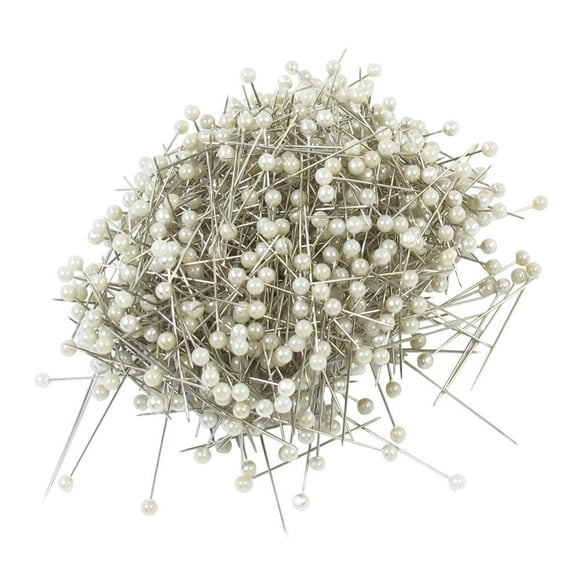 Unique Bargains 800 x White 3.8" Dia Round Faux Pearl Sewing Corsage Needle Ball Head Pins