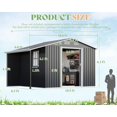 thumbnail image 2 of Jocisland 10.6x6.8x6.3 ft Outdoor Storage Shed, MetalOpen Outdoor Shed with Sliding Doors Two 4-Pane Windows, for Wood Storage, Dark White/Grey, 2 of 8