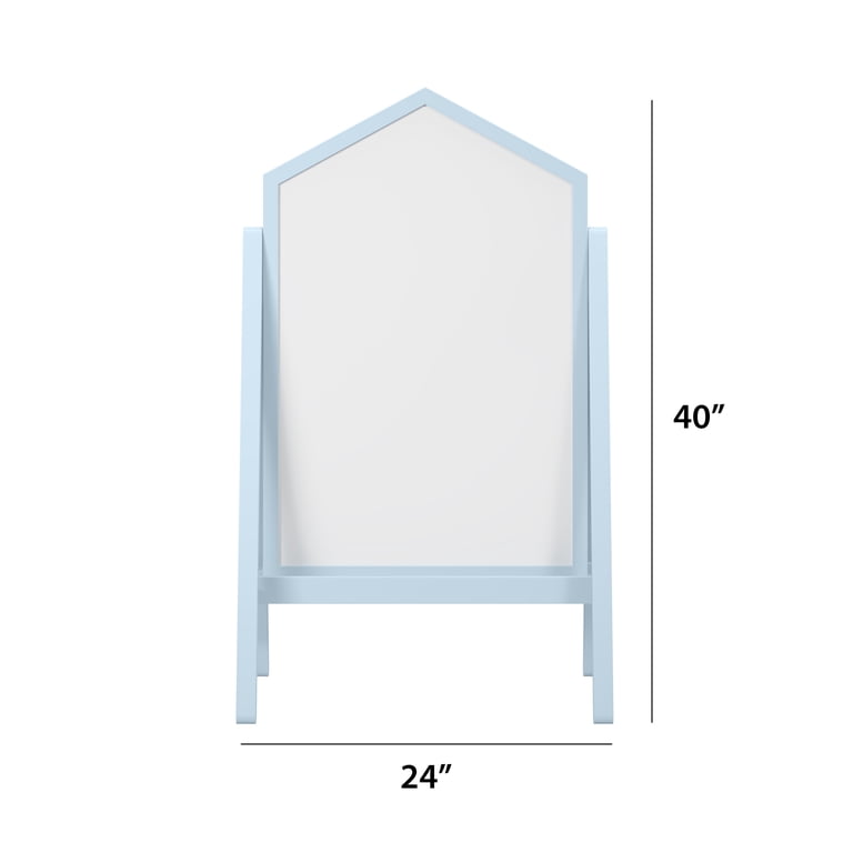 House of Happy Double-Sided Art Easel, Blue Chalkboard & Whiteboard photo 4