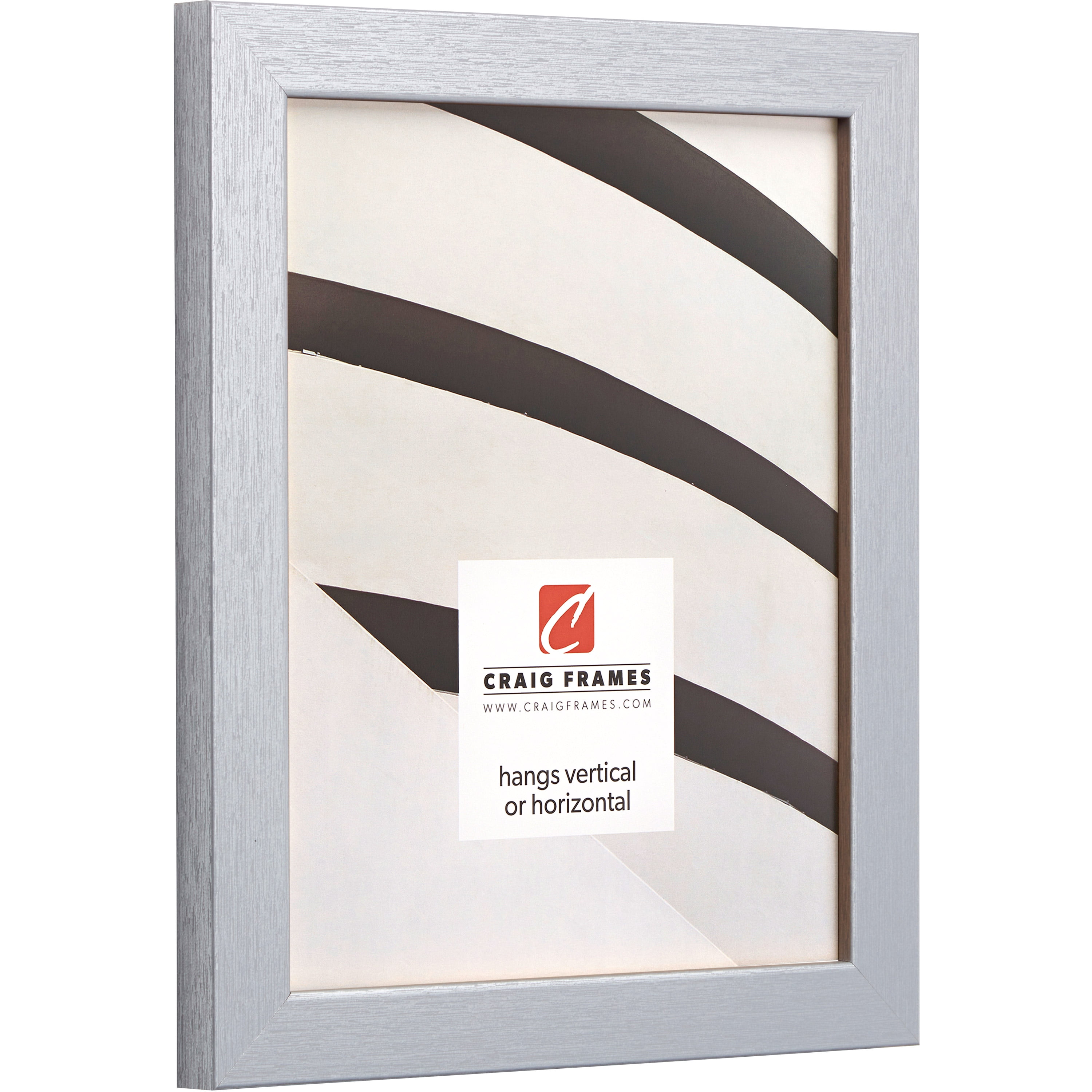 Craig Frames Essentials, 18x24 inch Picture Frame, Brushed Silver