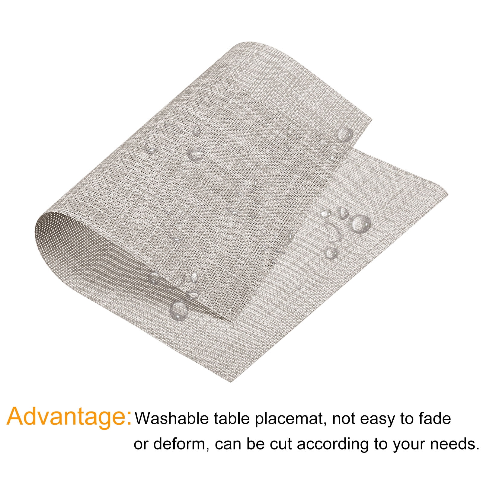 Unique Bargains Durable PVC Washable Woven Place Mats for Dining Tables and Home Use Beige