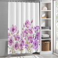 thumbnail image 3 of Purple Morning Glory Flower Fabric Shower Curtain Floral Branch Leaves Washable Shower Curtains for Bathroom, Waterproof Bath Curtain with Hooks Home Decor 36x72in, 3 of 8