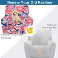 thumbnail image 4 of Xoenoiee Tropical Hibiscus Palm Leaves Print Recliner Chair Covers, 4 Pieces Lazy Boy Recliner Cover for Recliner Chair, Soft Sofa Slipcover Furniture Protector Washable Sofa Cover for Pets Kids, 4 of 7